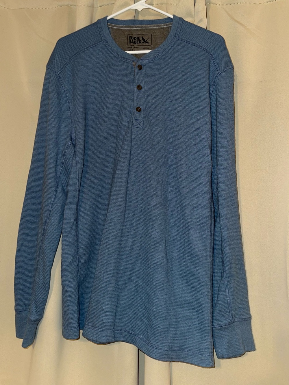 Eddie Bauer Blue Long-Sleeve Henley Pullover